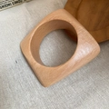 Bracelet géométrique minimaliste en bois avec grain naturel et finition lisse polie - Style Géométrique Irrégulier (2# Jonc-Café)