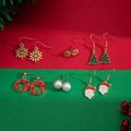Set de 6 pares de pendientes navideños con Papá Noel, árbol y copos de nieve - Juego de Navidad Multicolor