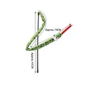Interactive cat teaser wand featuring a green spotted snake plush and 41cm black rod - Green Spotted Snake Short Wand
