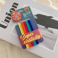 Set of 10 colorful seamless elastic hair ties in vibrant candy colors for women - 10 Pieces Carded / Hyuna Style Colors