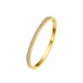 Minimalist gold titanium steel bangle featuring beige enamel inlay and secure clasp - 5mm / Dust Rose