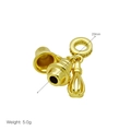 Detailed 29mm gold-plated bell and whisk charm pendant showing 5.0g weight and dimensions - Bell Whisk