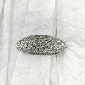 Silver oval hair clip with sparkling rectangular sequins in a geometric design - 1# Silver (Textured Oval)