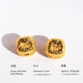 Orecchini a perno dorati con trama a fuoco d'artificio 1,5cm e rughe radiali - Stile a Pieghe Radiali / Orecchini Oro