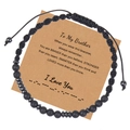 Bracelet code Morse en pierre de lave sur carte cadeau pour frères avec cordon réglable - À mon frère