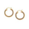 Golden mesh textured hoop earrings in polished stainless steel for a minimalist look - Gold Fine Mesh Style (6#)