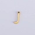 Close-up of a golden stainless steel letter J charm pendant for DIY jewelry - J (Bracelet Accessory) / Gold