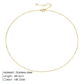 Collana sottile in acciaio inossidabile placcato oro 14K con lunghezza 38+5cm - 38+5cm / Oro 14K (38+5cm)