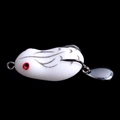 White frog lure with black stripes and spinning blade for snakehead fishing - White (4.2cm-8g)