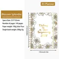 2026 A5 spiral planner with white floral cover and elastic band for weekly organization - Cherry Blossoms (2026)