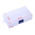 Transparent storage box with blue buckle for fishing lures, size 14.5x8.4x3.5cm - Boxed (Storage Box)
