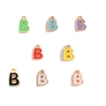 Colorful enamel letter B alloy pendants for DIY jewelry making in eight vibrant colors - Letter B / Black