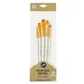 5-piece synthetic hair painting brush set in sizes 2 to 12 with white wooden handles - 5Pcs Angled Peak HB062D / White