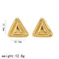 Orecchini a triangolo in acciaio inossidabile bicolore oro 18k e argento per donna - Stile Triangolo Dorato (TE60162-G)