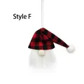 Style F Christmas gnome ornament featuring a red and black buffalo plaid hat and white beard - Style F