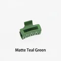 Macro detail of a 4cm matte sage green square hair claw clip with frosted texture - Matte Sage Green