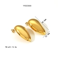 Poliierte 18k vergoldete Tropfenohrringe, 35,2 mm Länge mit glänzendem Finish - Wassertropfen Ohrstecker (YYE023500)