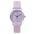 Minimalist lavender silicone watch for women with round dial and quartz movement - Light Purple
