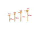 Gold-plated stainless steel ball stud earrings with loop in 3mm to 6mm sizes for DIY jewelry - 3mm / Gold