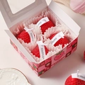 Creative strawberry scented soy wax candle set in a pink gift box with four red pieces - Large Strawberry Red Gift Box Set