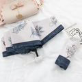 Pink floral automatic folding umbrella with matching storage pouch and sun protection - Manual Five-Fold 8-Rib Lily of the Valley