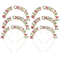 Goldene Merry Christmas Haarreifen mit roten und grünen Strasssteinen für Partys - Weihnachts-Buchstaben-Stil (TS-J3354CAI)-Stil 2