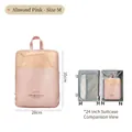 Sac de rangement de voyage rose pâle taille M avec filet pour organisation de valise - M (35x28cm) / Rose