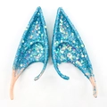 Cosplay elf ears with blue glitter and sequins for parties and festive celebrations - 12CM OPP Bag / Upgrade Blue Pink Glitter (12CM)