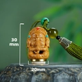 Sandalwood Ganesha pendant with gemstones, green tassel, 30mm height and 20mm base size - With One Bottle of Aroma Pills / Sandalwood Ganesha Style (16) / 3.3x2cm / Wood Color