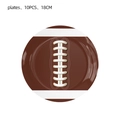 Set of 10 disposable football themed 18cm paper plates for Super Bowl party decorations - 7 Inch Plates 10PCS/Pack