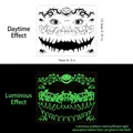 Glow in the dark Halloween face tattoo stickers with pumpkin and skull design HY-008 - Pumpkin Vine (HY-008)