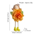 Handmade Easter flower fairy ornament in orange silk fabric with dimensions and weight - Orange Flower Girl / Orange