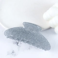 Sparkly grey glitter acrylic shark hair claw clip for elegant back head styling - Silver