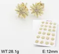 Orecchini a stella dorati da 12 mm con cristalli scintillanti e base in rame - Bagliore stellare