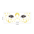 Waterproof face tattoo sticker featuring golden glitter eyes, moon and stars, style JFF-006 - Eyes Moon and Stars Style (JFF-006)
