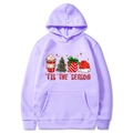 Lavender Christmas hoodie featuring TIS THE SEASON print with festive holiday graphics - Lavender