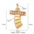 Gold-plated copper letter T pendant with micro-pave white zircon stones and sleek finish - Zirconia Letter T