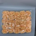 25-piece pack of artificial PE foam roses in apricot orange for wedding decorations - Rose Leaves (25pcs) / Orange