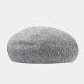 Close-up of the grey angora beret showing soft plush texture and warm knit material - Gray