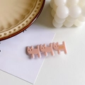 Cute pink cat hair clip made of acrylic on a decorative white card background - Pink Dog
