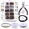 Kit fai da te gioielleria bronzo con pinze, pinzette e scatola per perline e ganci - Set (con strumenti) / Bronzo Antico