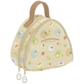 Borsa cosmetica beige a forma di onigiri con manico e doppia cerniera lampo - Borsa Cosmetica A Forma Di Polpetta Di Riso (pre-ordine)