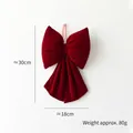 Red velvet Christmas bow hanging ornament for tree decoration, 30cm large size - Small Red Bow (18x30cm)