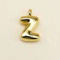Polished 3D balloon-style golden letter Z pendant with glossy metallic finish - Letter Z