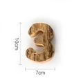 Natural wood bark number 3 ornament for rustic decor measures 10cm high by 7cm wide - Number 3