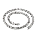 Silver twist chain necklace in stainless steel with secure lobster clasp closure - 8mm x 60cm(KN227478-Z)