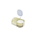 Creamy white makeup organizer with LED mirror and transparent storage drawers - Small (With Mirror) / Milk Yellow