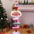 Segnaletica natalizia luminosa con palla di neve di Babbo Natale e cartelli festivi - Stile A (Babbo Natale)