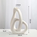 Vaso in ceramica opaca bianca con design a spirale e dettagli delle dimensioni di 23cm - Bianco Grande