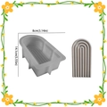 Arch tray silicone mold with striped texture for DIY resin and plaster crafts, 14.1cm length - Striped Arch